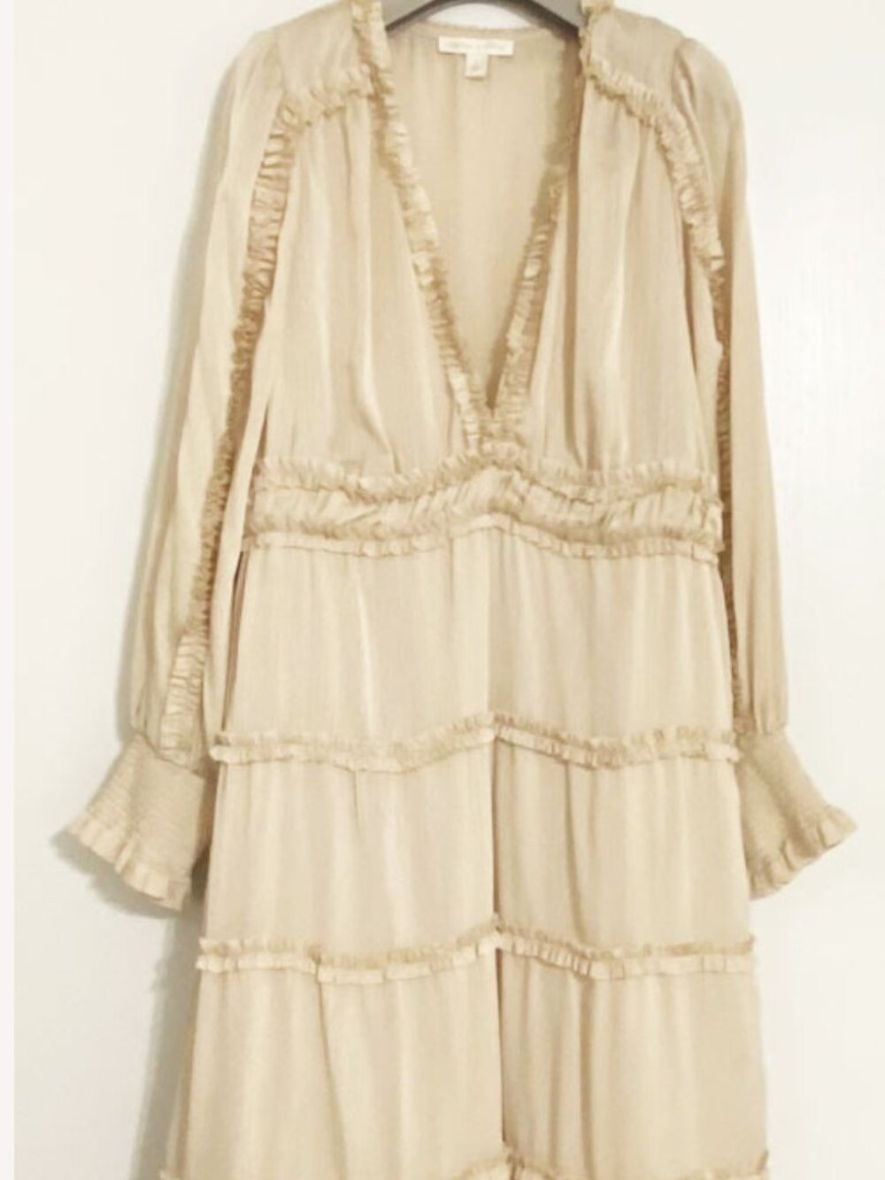 Chelsea & Violet Plisse Ruffled Tiered V Neck Maxi Dress - Picture 5 of 6